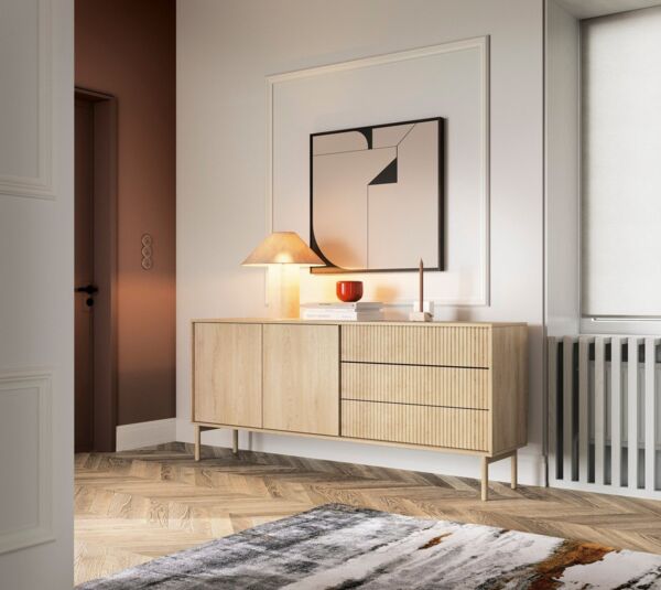 yourhouse24 Kommode Tavo C 2d3s Eiche Cremona 187x80x40 cm