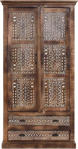 Home affaire Kleiderschrank Maneesh aus massivem Mangoholz und vielen Stauraummöglichkeiten, Höhe 190 cm