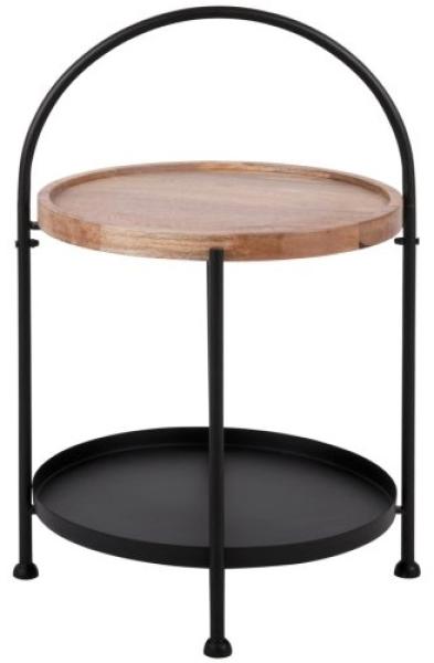 Leitmotiv Beistelltisch Tablett Mango Wood Steel Black LM2100BK