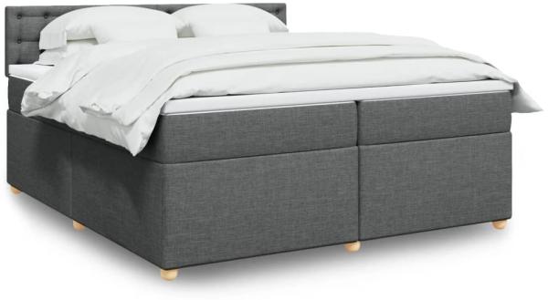 vidaXL Boxspringbett mit Matratze Dunkelgrau 200x200 cm Stoff 3289102