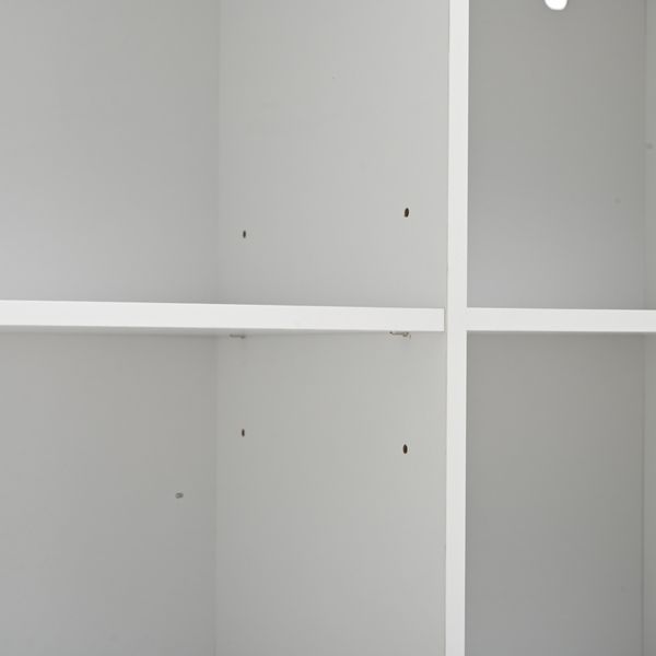Sideboard Eckschrank 104x35x155 cm, 3 Schränke + 2 Schubladen, 6 offene Fächer, weiß, verstellbare Einlegeböden Bild 8