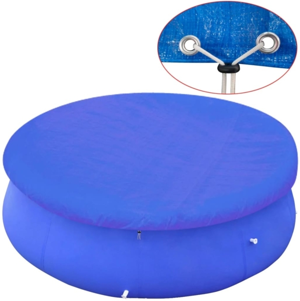 vidaXL Poolabdeckung rund, PE blau, 360-367 cm