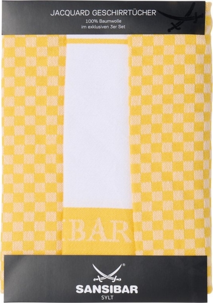 Sansibar Sylt Geschirrtuch Geschirrtücher-Set, 3-tlg, 50x70 cm, 100% Baumwolle, Premium Qualität, (Set, 3x Geschirrtuch, 50x70 cm, zwei verschiedene Designs), Jacquardgewebe, zwei verschiedene Motive