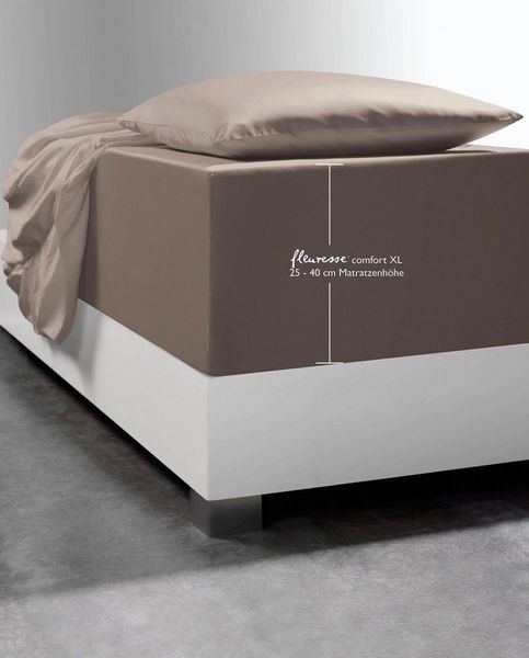fleuresse Spannbettlaken Comfort XL-Jerseyspannlaken, 96% Baumwolle, 4% Elastan, Gummizug: rundum, für Matratzen bis 40cm sowie Wasserbetten und Boxspringbetten geeignet