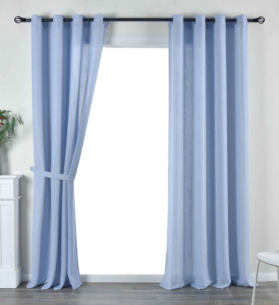 Gardinenbox Verdunkelungsvorhang (2 St), Ösen, verdunkelnd, »Essen« Cationic Raffhalter Leinenstruktur 202430-2