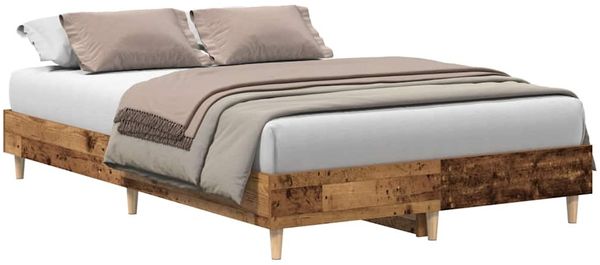 Einzelbettgestell Design für Erwachsene ohne Matratze Altholz-Optik 120x190cm Holzwerkstoff d3942e