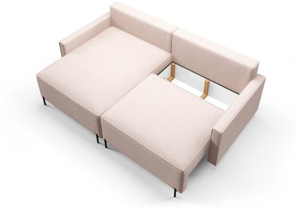 Ecksofa Schlafsofa Sofa BRAGA in Stoff Now or Never Rostbraun Ottomane Links Bild 4