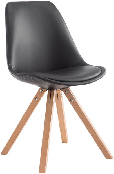 Besucherstuhl TIRANA - Kunstleder Schwarz 47.5x55.5x83.5 cm | Besucherstühle Konferenzstuhl Wartezimmerstuhl Bürostühle Bürostuhl Konferenzraum