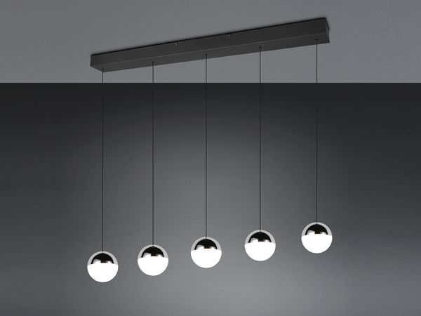 LED Pendelleuchte SENTA 5-flammig höhenverstellbar, Licht neutralweiß, B: 114cm