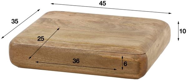 Nachttisch Strak aus massivem Mangoholz, modern schwebend, Natur, mit griffloser Schublade Bild 4