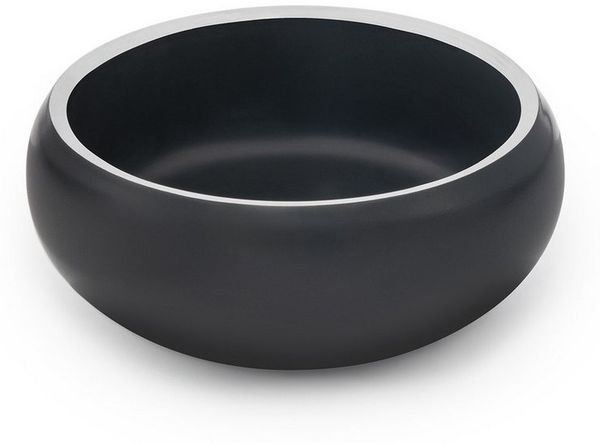 lionto Napf bauchig & rutschfest, für Katzen, schwarz, Edelstahl, langlebig & modernes Design