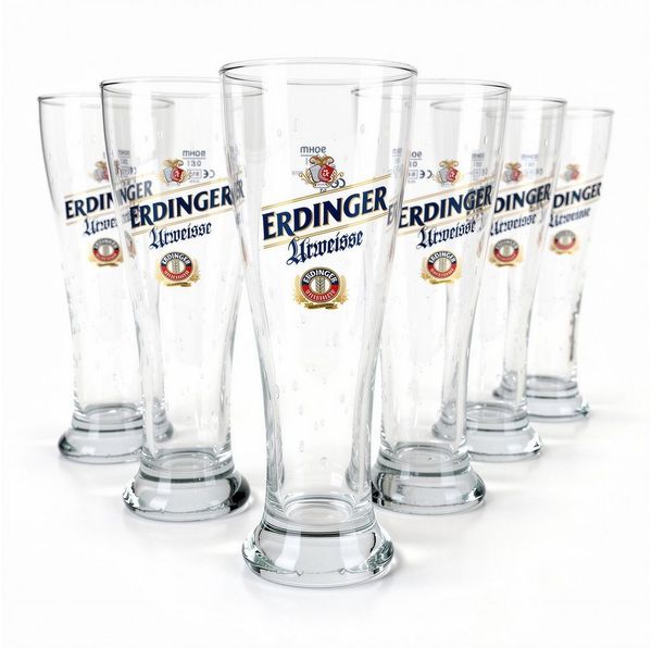SAHM Bierglas Erdinger Urweiße 0,5l Weizenglas mit Logo–stilvoller Weißbiergenuss, 6-tlg, Perfekte Schaumbildung & Aromafaltung