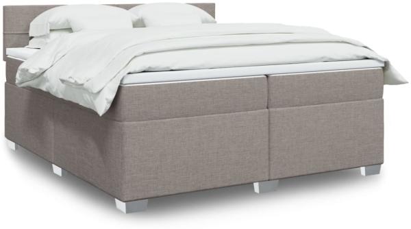 vidaXL Boxspringbett mit Matratze Taupe 200x200 cm Stoff 3288299