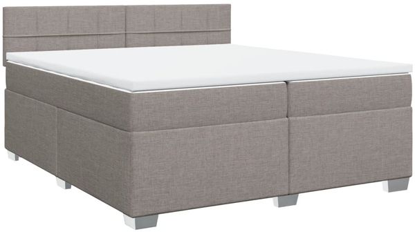 vidaXL Boxspringbett mit Matratze Taupe 200x200 cm Stoff 3288299 Bild 3