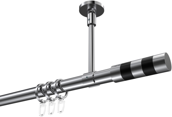 Gardinenstangen-Set Sonette Mavell 200 cm, 1-läufig, 20 mm Ø Chrom