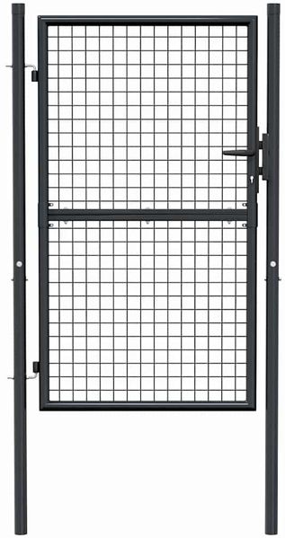 vidaXL Maschen-Gartentor verzinkter Stahl 100 x 150 cm Grau 145773 Bild 5