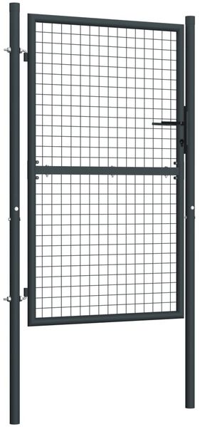 vidaXL Maschen-Gartentor verzinkter Stahl 100 x 150 cm Grau 145773 Bild 3