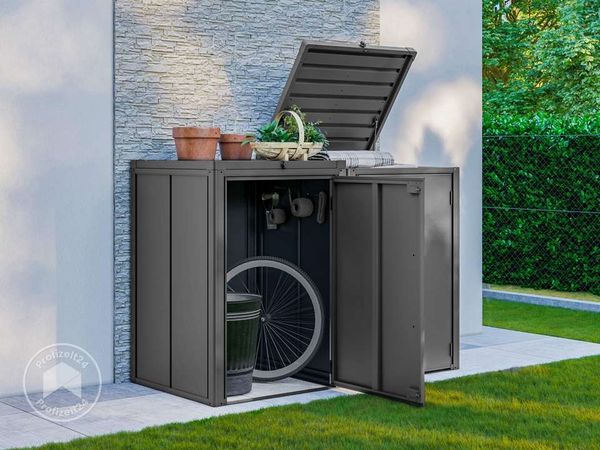 GFP Primeyard Mülltonnenbox 168x84x120 cm Mülltonnenverkleidung Müllbox Metall anthrazit