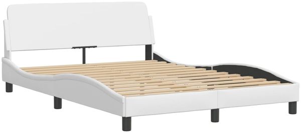 vidaXL Bett mit Matratze "Dover" Weiß 140x190 cm Kunstleder 3208398 Bild 4