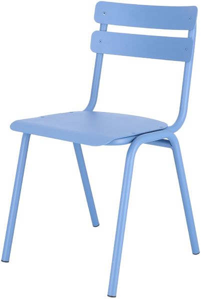 Stuhl One aus Aluminium, stapelbar, Retro Chic, hellblau, wetterfest für Outdoor