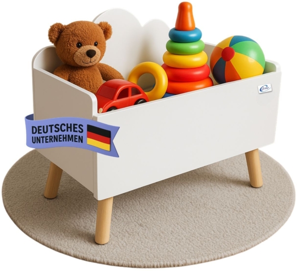 Coemo Aufbewahrungskiste LILO, offene Truhe aus Holz | MDF Spielzeugkiste in Weiß