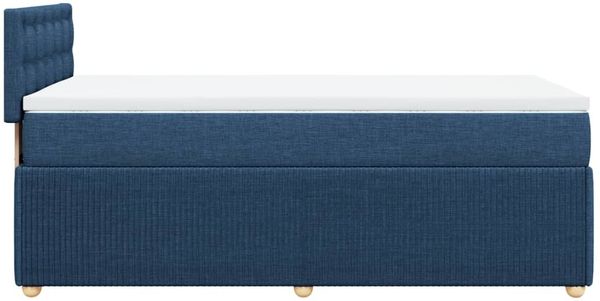vidaXL Boxspringbett mit Matratze Blau 100x200 cm Stoff 3289687 Bild 7