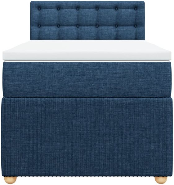 vidaXL Boxspringbett mit Matratze Blau 100x200 cm Stoff 3289687 Bild 6
