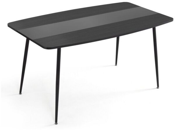 Mondeer Esstisch Esszimmertisch, Glastischplatte Verstellbare Metallbeine, 150 x 85 x 76.5 cm, Eiche