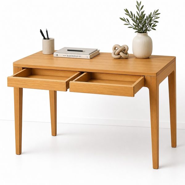 Design-Schreibtisch Schubladen mit Softeinzug Kernbuche Bürotisch - (2241)