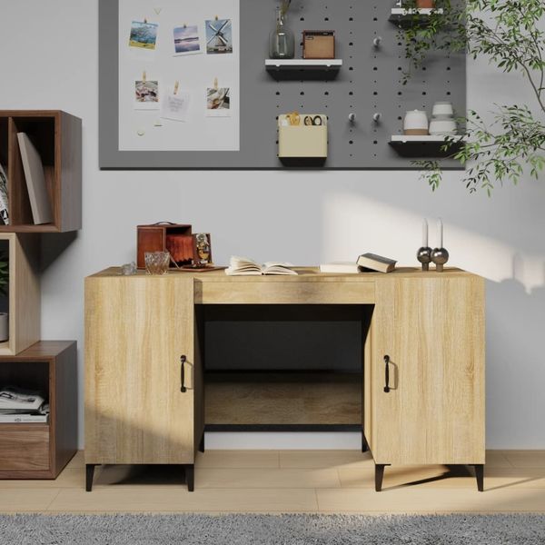 Schreibtisch, Bürotisch, Computertisch Sonoma-Eiche 140x50x75 cm Holzwerkstoff