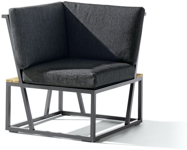 Sieger Havanna Eckteil Eckteil für Loungegruppe, Aluminium Eisengrau, 73 x 78,5 x 73