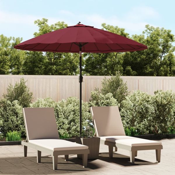 vidaXL Sonnenschirm mit Aluminium-Mast 270 cm Bordeauxrot 47308