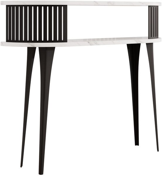 Konsolentisch Rajkon Oval (Farbe: Schwarz / Bianco Marmor)