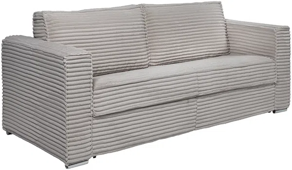 Vente-unique - LORETO Sofa SamtStoff Grau - B 223 cm95 cm x H 90 cm x L 215 cm Bild 2