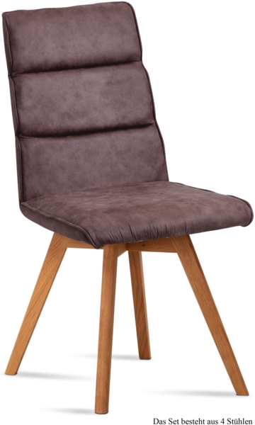 Esszimmerstuhl (4er-Set) Dixie 47 x 92 x 60 Eiche geölt/Braun