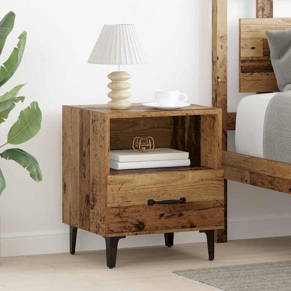 vidaXL Nachttisch 2 pcs Altholz 40 x 35 x 47,5 cm Holzwerkstoff 880598