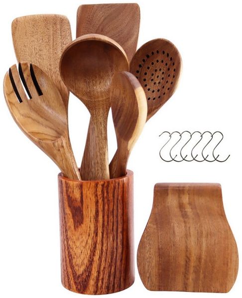 Lacers Kochlöffel Lacers PurpleLine - 14-Teiliges Kochlöffel set aus Holz, 14-teilig, 100 % Akazienholz – robust, hygienisch und lebensmittelecht