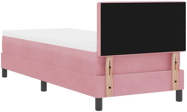 vidaXL LED Boxspringbett mit Matratze mit LED Rosa 80 x 200 cm Samt 3342553 Bild 10