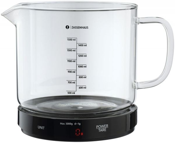 ZASSENHAUS Digitale Küchenwaage mit Messbecher BAKE 073584