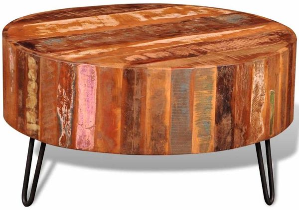 Couchtisch, Sofatisch Altholz Massiv Rund