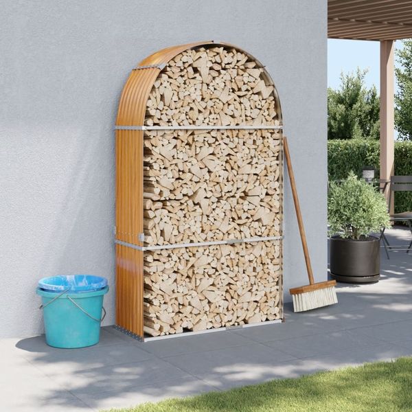 vidaXL Kaminholzunterstand Holzoptik 120x45x210 cm Verzinkter Stahl 364582