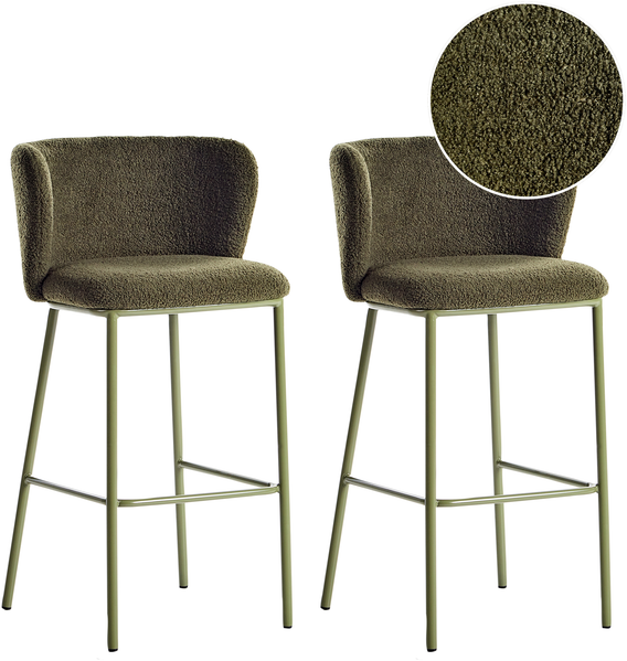 Set mit 2 Barstühlen MINA II Grün