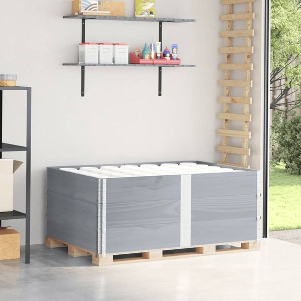 vidaXL Paletten-Aufsatzrahmen 3 Stk. Grau 150x100 cm Massivholz Kiefer 3295384