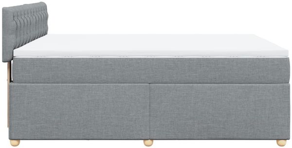 vidaXL Boxspringbett mit Matratze Hellgrau 140x200 cm Stoff 3289010 Bild 7