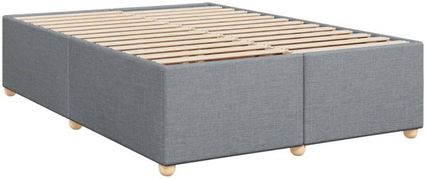 vidaXL Boxspringbett mit Matratze Hellgrau 140x200 cm Stoff 3289010 Bild 9