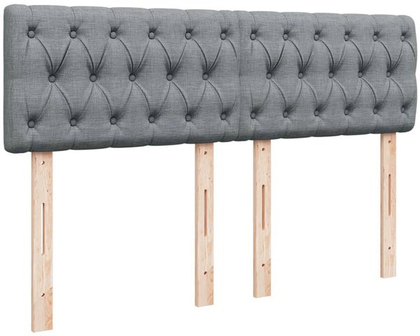 vidaXL Boxspringbett mit Matratze Hellgrau 140x200 cm Stoff 3289010 Bild 12
