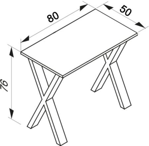 VCM Schreibtisch Lona 80x50 X-Fußgestell Weiß