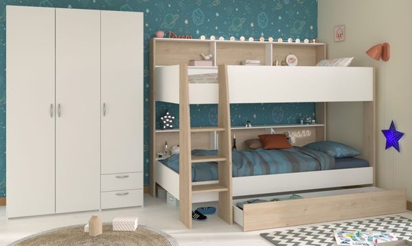 Parisot Kinderzimmer und Jugendzimmer Shelter in weiß und Eiche Set 2-tlg.