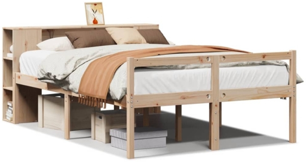 vidaXL Massivholzbett mit Regal ohne Matratze 160x200 cm Kiefernholz 3321973