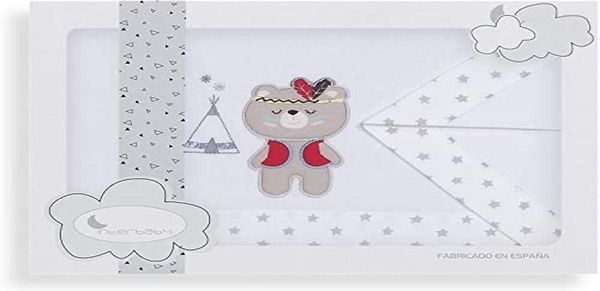 Interbaby 02197-18 Laken für das kinderwagen TIPI OSO, weiss e grau, grau